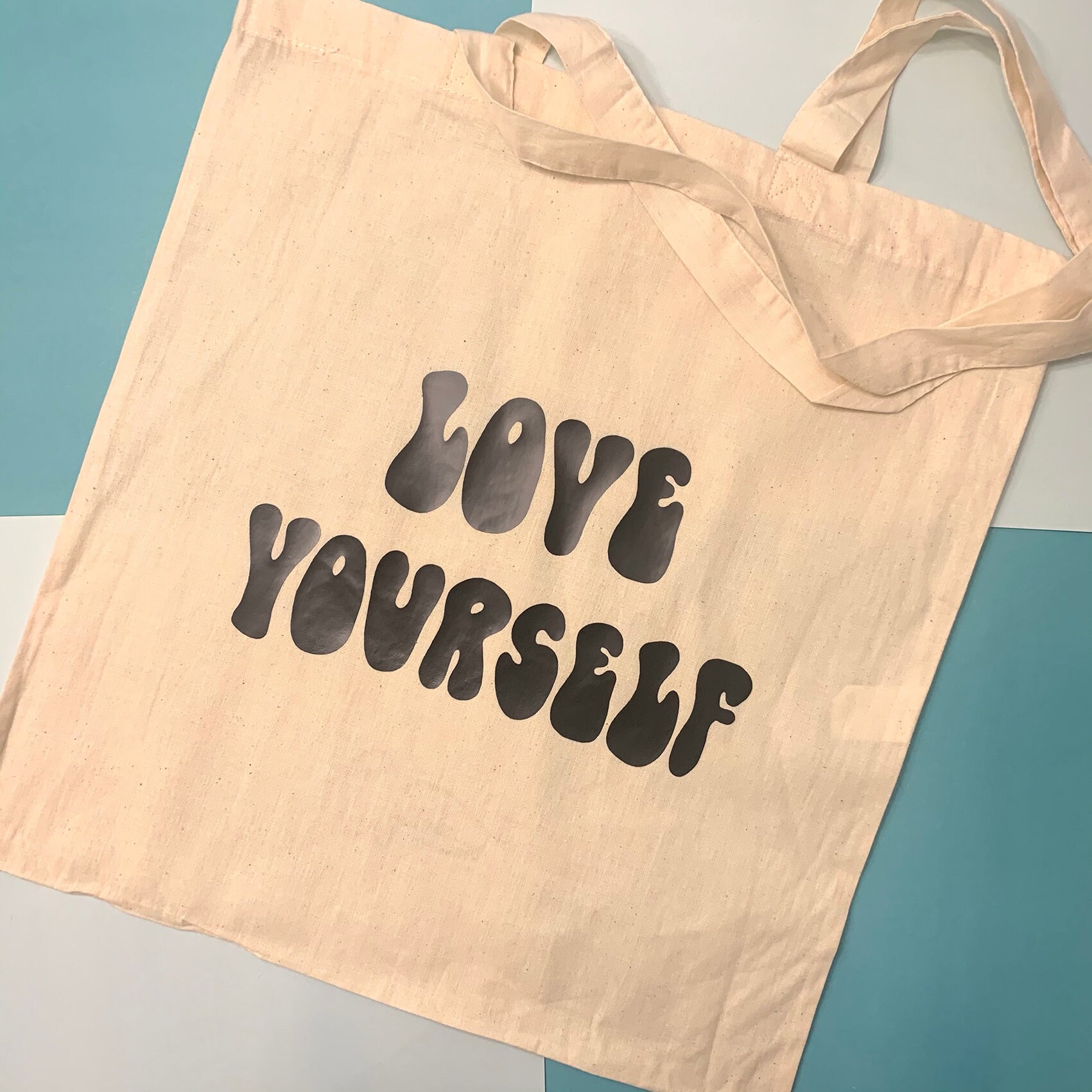 LOVE YOURSELF Tote Bag / Shopper Bag / Canvas Bag / Shoulder Etsy