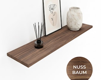 Wandregal aus Nussbaum - Schwebendes  Wandboard mit unsichtbarer Halterung I handgefertigt aus Massivholz
