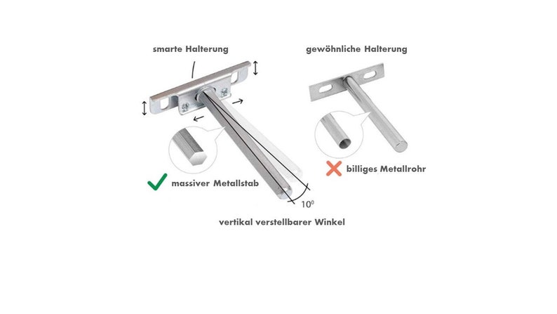 schwebendes Wandregal Eiche mit gerader Kante natürlich geölt Massivholz Wandboard Holz ohne sichtbare Halterung zdjęcie 10