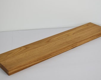 Mensola da parete in rovere, 60 x 13 x 2,6 cm, bordo dritto, oliato naturalmente - mensola da parete in legno massiccio senza staffa visibile