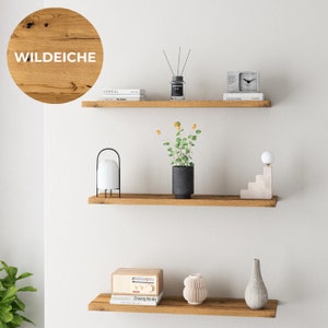 Wall shelf wild oak oiled straight edge - directly available - floating shelf without visible bracket, handmade