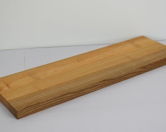 Mensola da parete in frassino, 55 x 17 x 2,6 cm, bordo dritto, oliato naturalmente - mensola da parete in legno massiccio senza staffa visibile