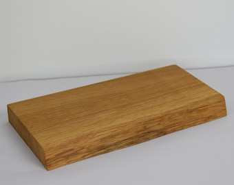 Mensola da parete in rovere, 30 x 15 x 2,6 cm, bordo dritto, oliato naturalmente - mensola da parete in legno massiccio senza supporto visibile