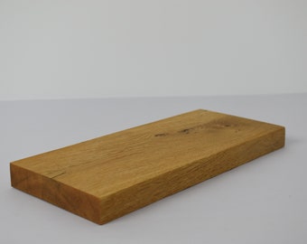 Mensola da parete in rovere selvatico, 30 x 13 x 2,6 cm, bordo dritto, oliato naturalmente - mensola da parete in legno massiccio senza staffa visibile