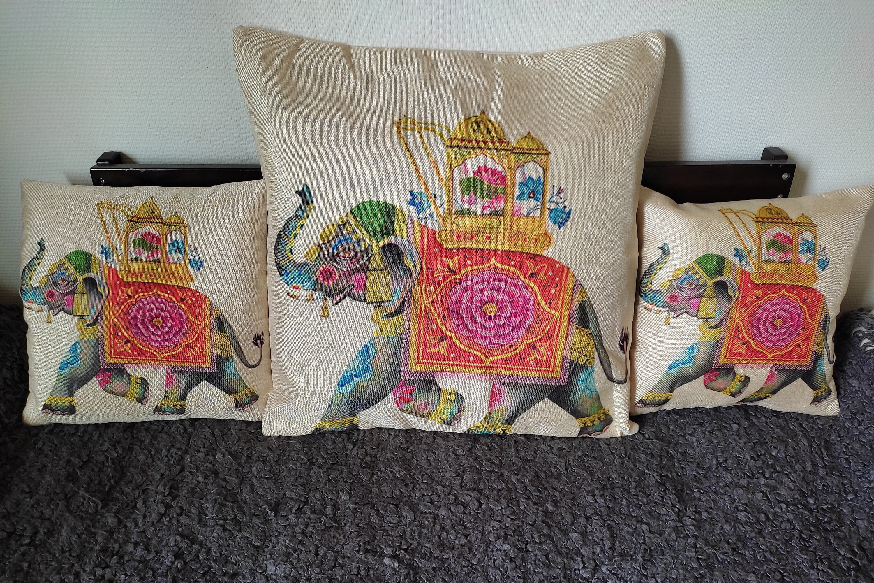 Housse de Coussin Bohème Éléphant