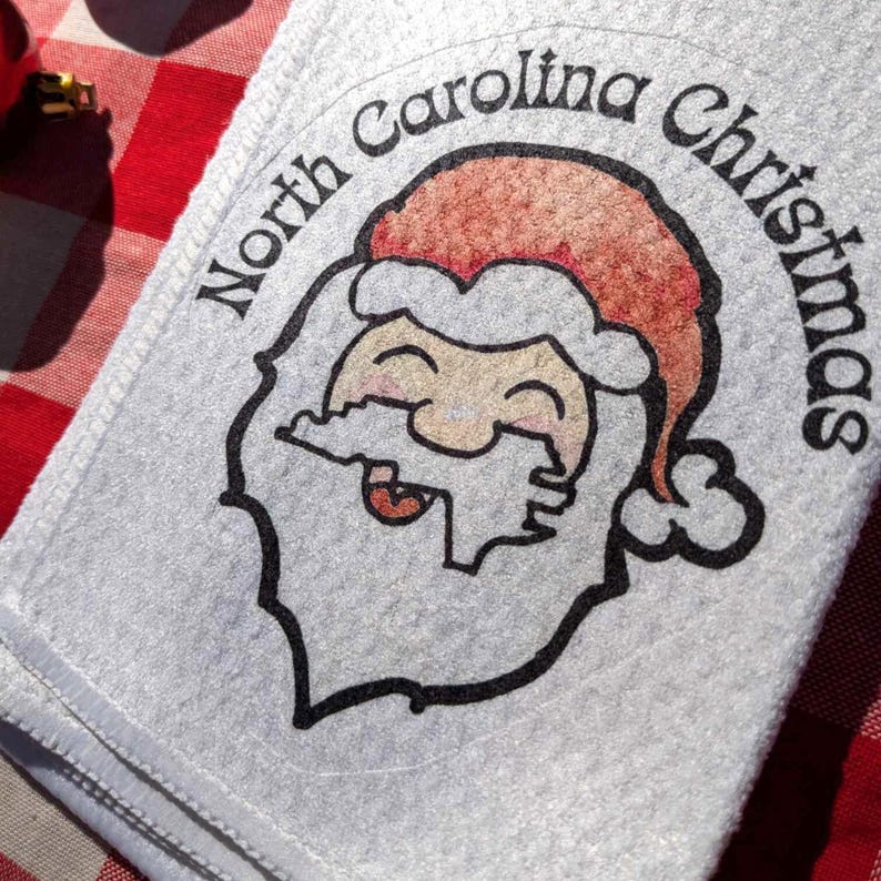 North Carolina Christmas Tea Towel, North Carolina Christmas Gifts
