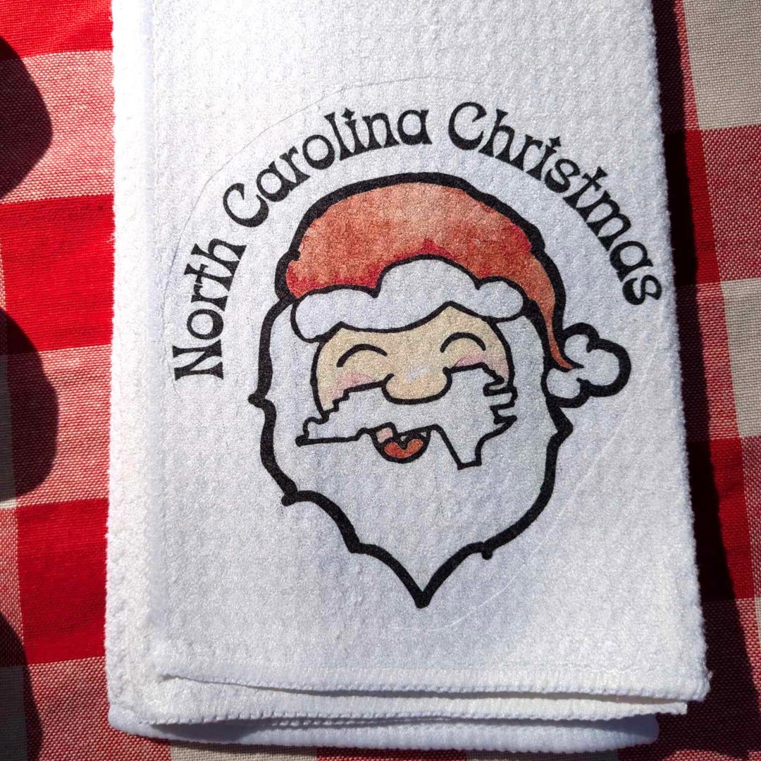 North Carolina Christmas Tea Towel, North Carolina Christmas Gifts