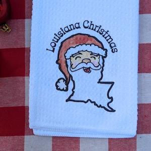 Paño de cocina de Papá Noel de Luisiana: decoración navideña cajún de Luisiana