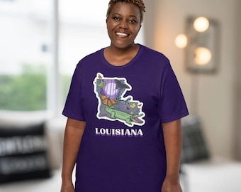Louisiana T-Shirt - Cajun Gator Tee mit Südlicher Bayou Kunst