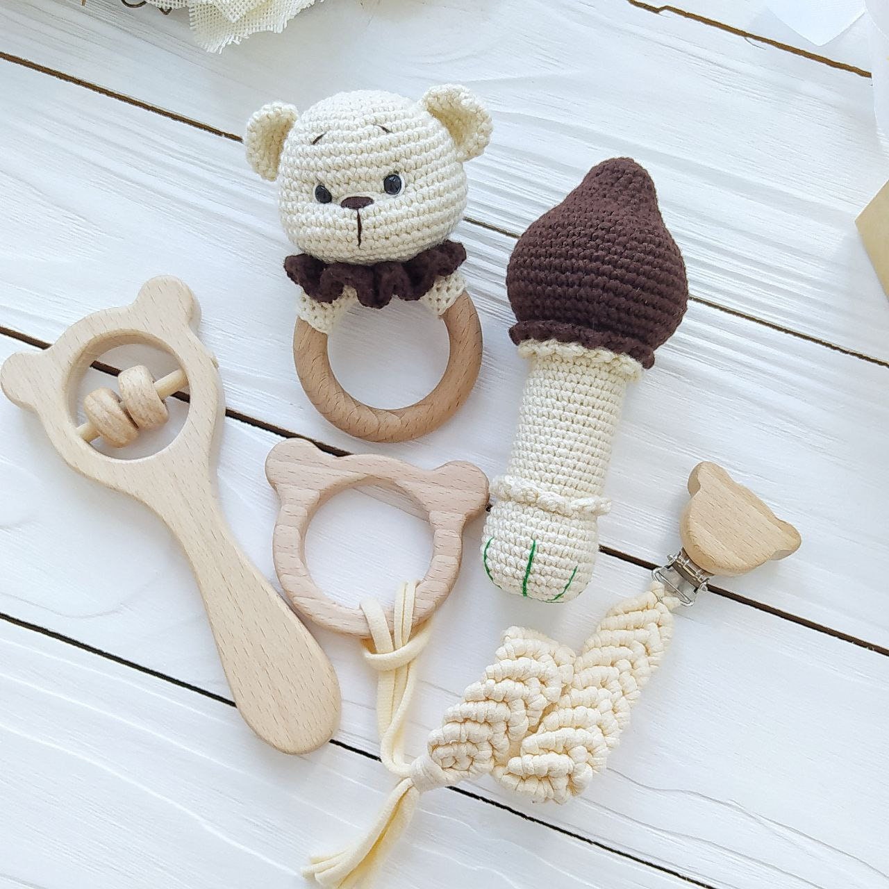 Bear Baby Gift Set Woodland Baby Shower Gift Basket for Newborn Gender ...