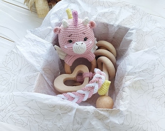 Dragon baby Girl toy congratulations gift box Pink dragon baby shower gift set New mom gift basket for girl Newborn baby valentines gift