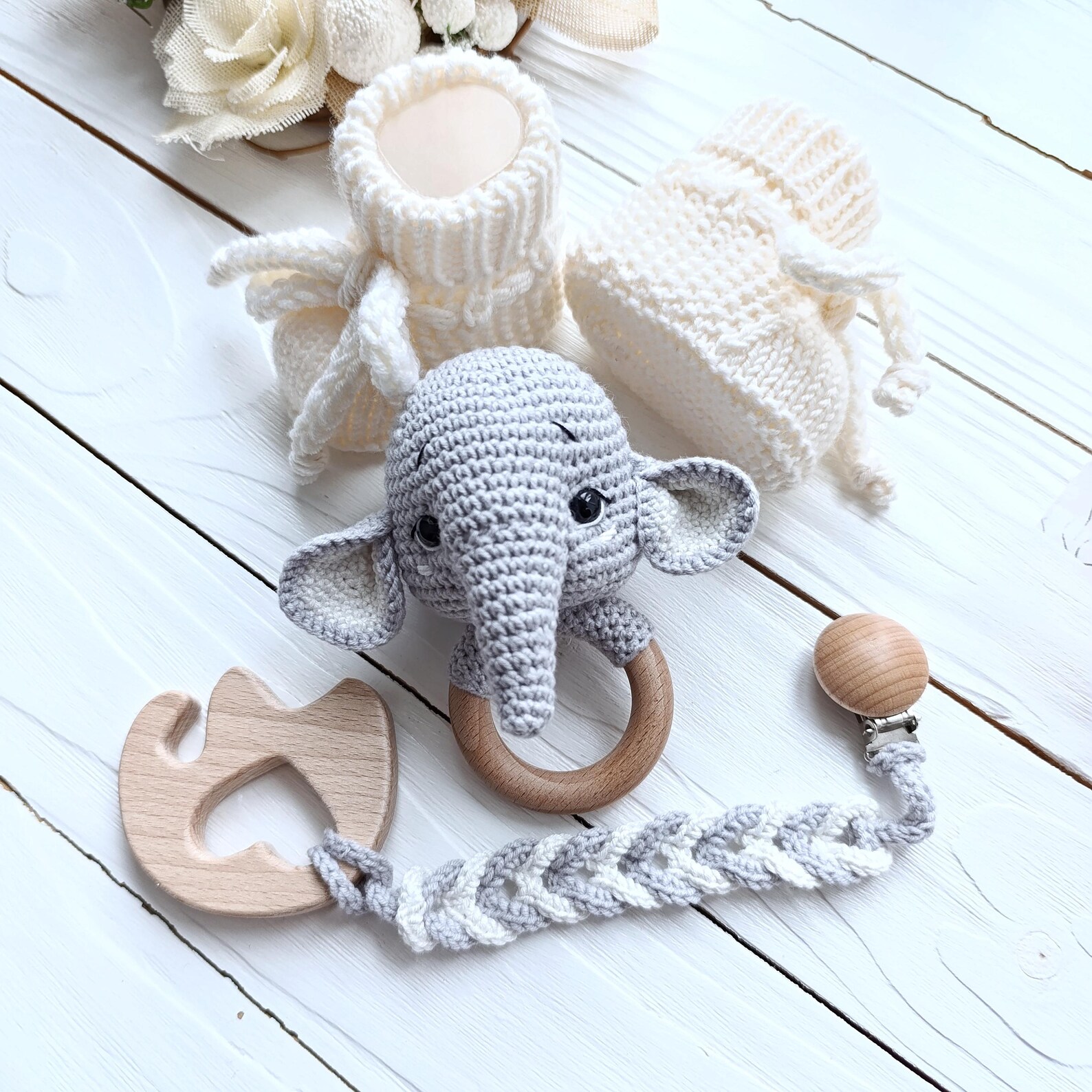 Elephant Baby Shower Gift Set for Expecting Perents Gender Neutral Baby ...