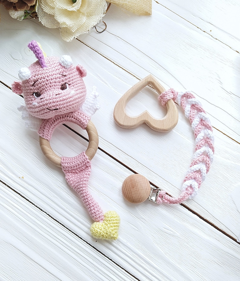 Dragon Baby Girl Rattle Congratulations Pregnancy Gift Box Dragon Baby ...