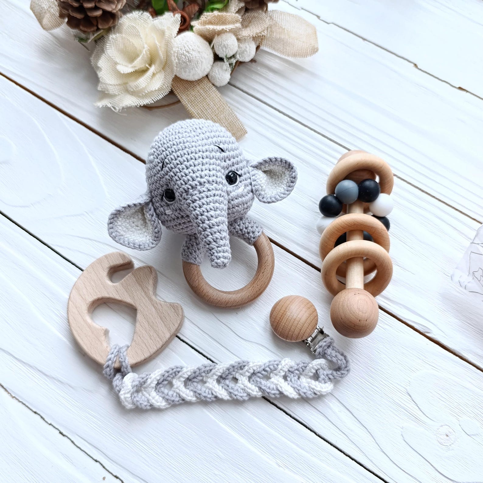 Elephant Baby Shower Gift Set for Expecting Perents Gender Neutral Baby ...