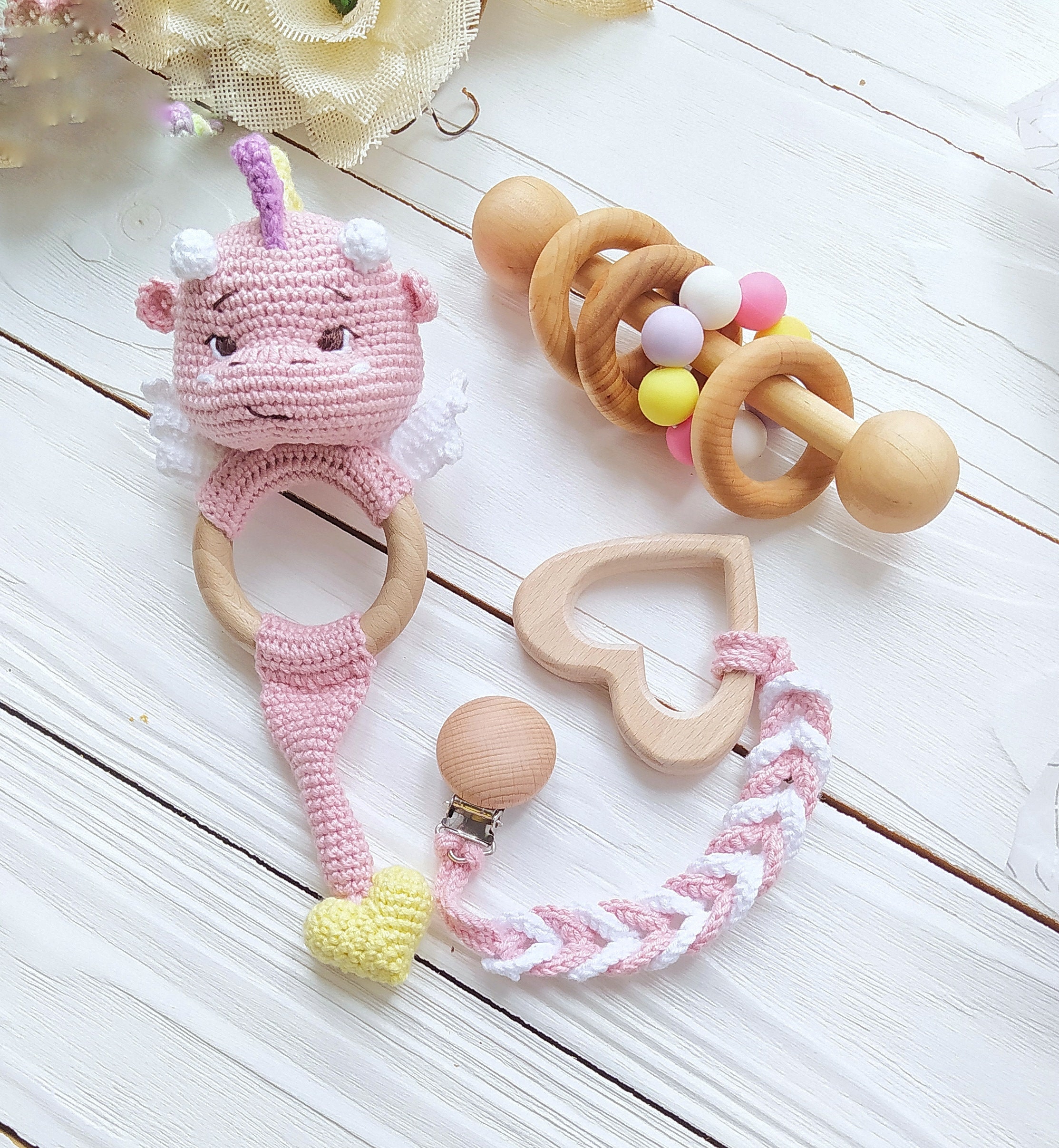 Dragon Baby Girl Rattle Congratulations Pregnancy Gift Box Dragon Baby ...