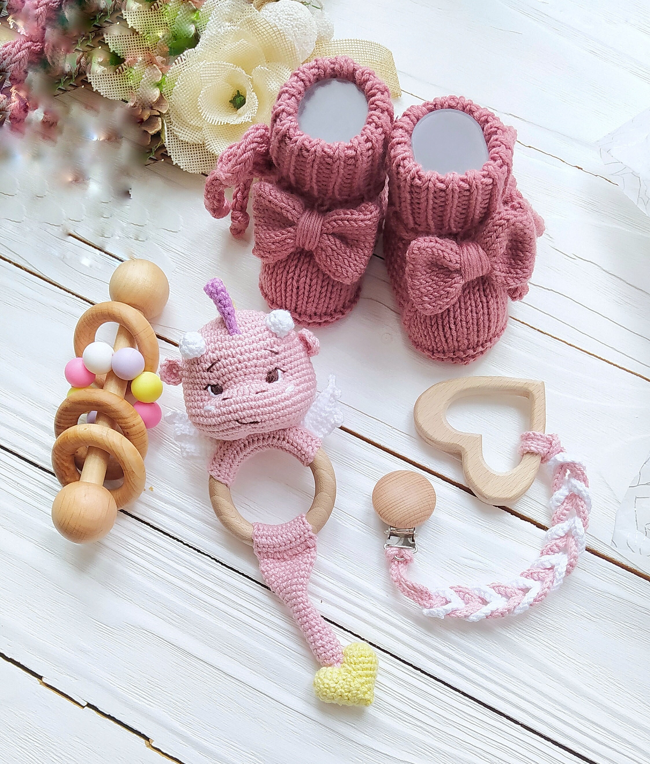 Dragon Baby Girl Rattle Congratulations Pregnancy Gift Box Dragon Baby ...