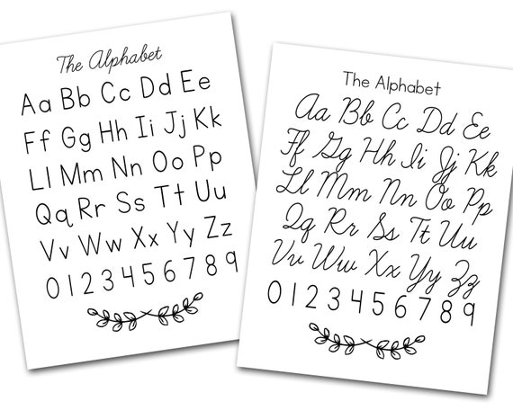 Tog millimeter folder Print & Cursive Alphabet Desk Chart and Poster - Etsy