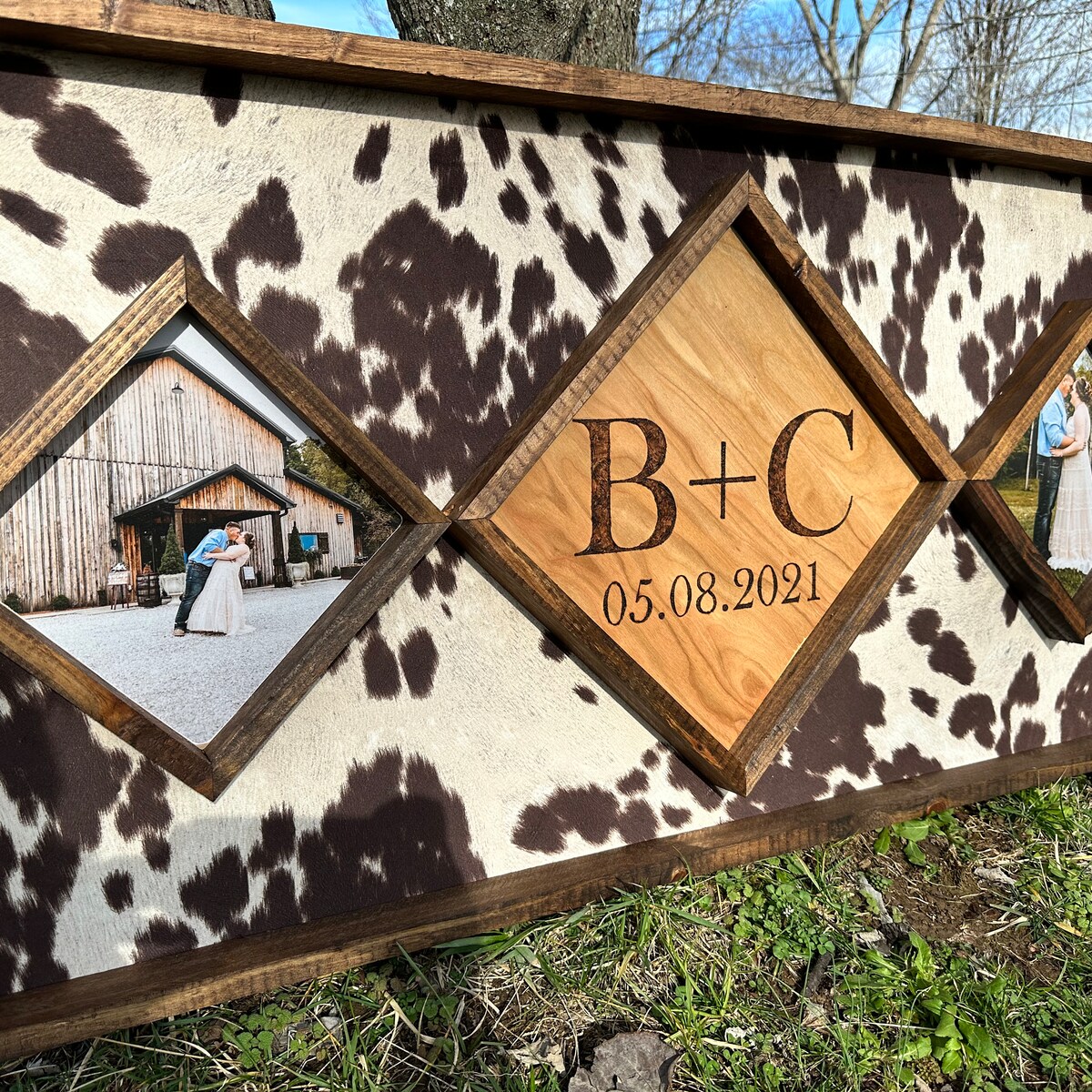 Custom Western Cowhide Diamond Sign - Etsy