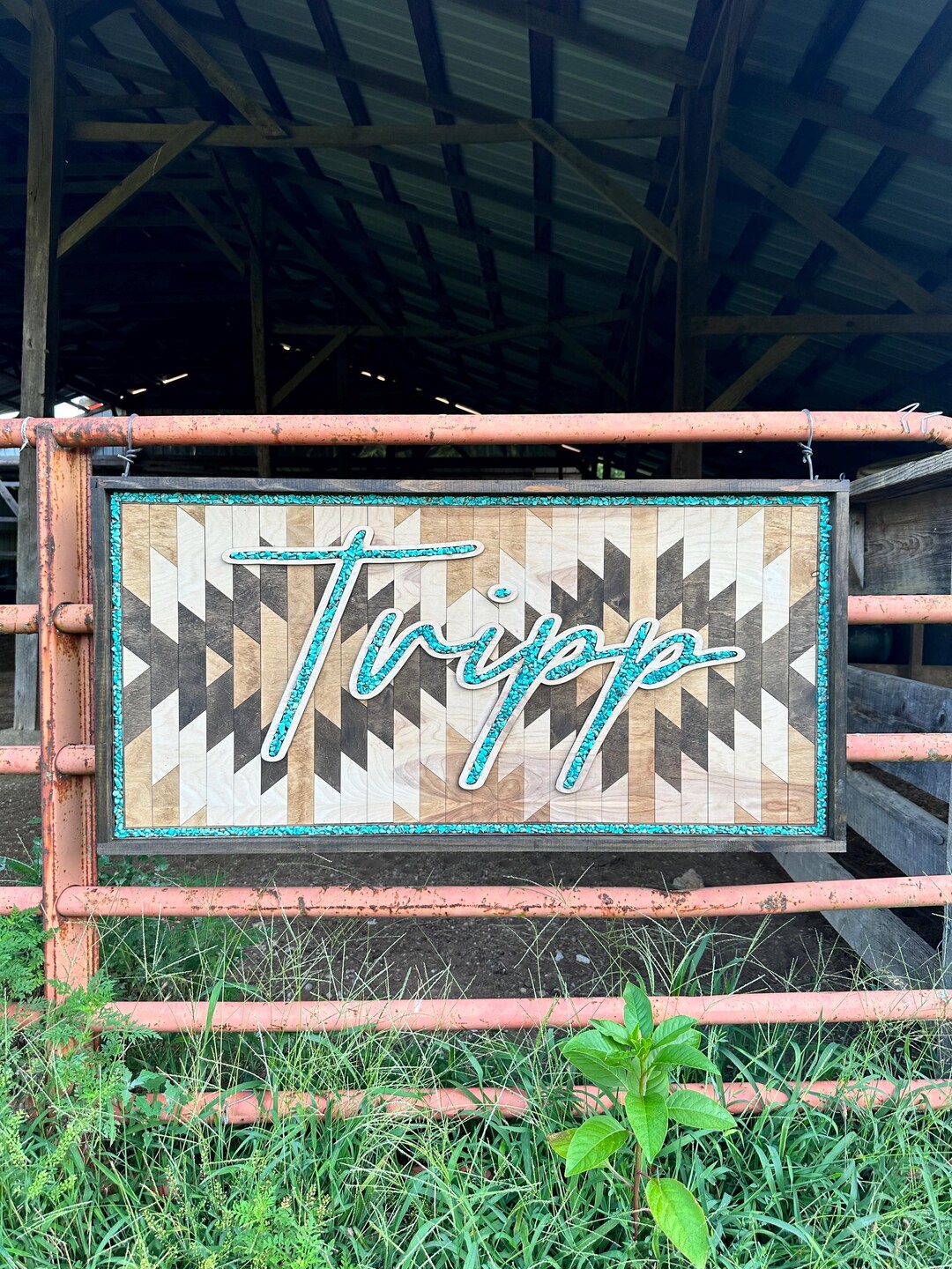 Aztec and Turquoise Barn Quilt - Etsy