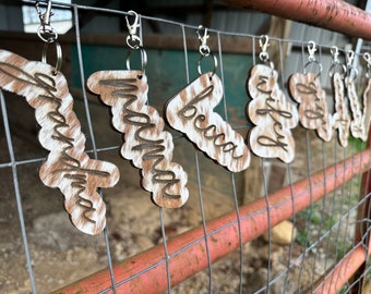 Genuine Cowhide Engraved Keychains