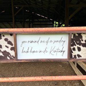 Cowhide Fabric Sign