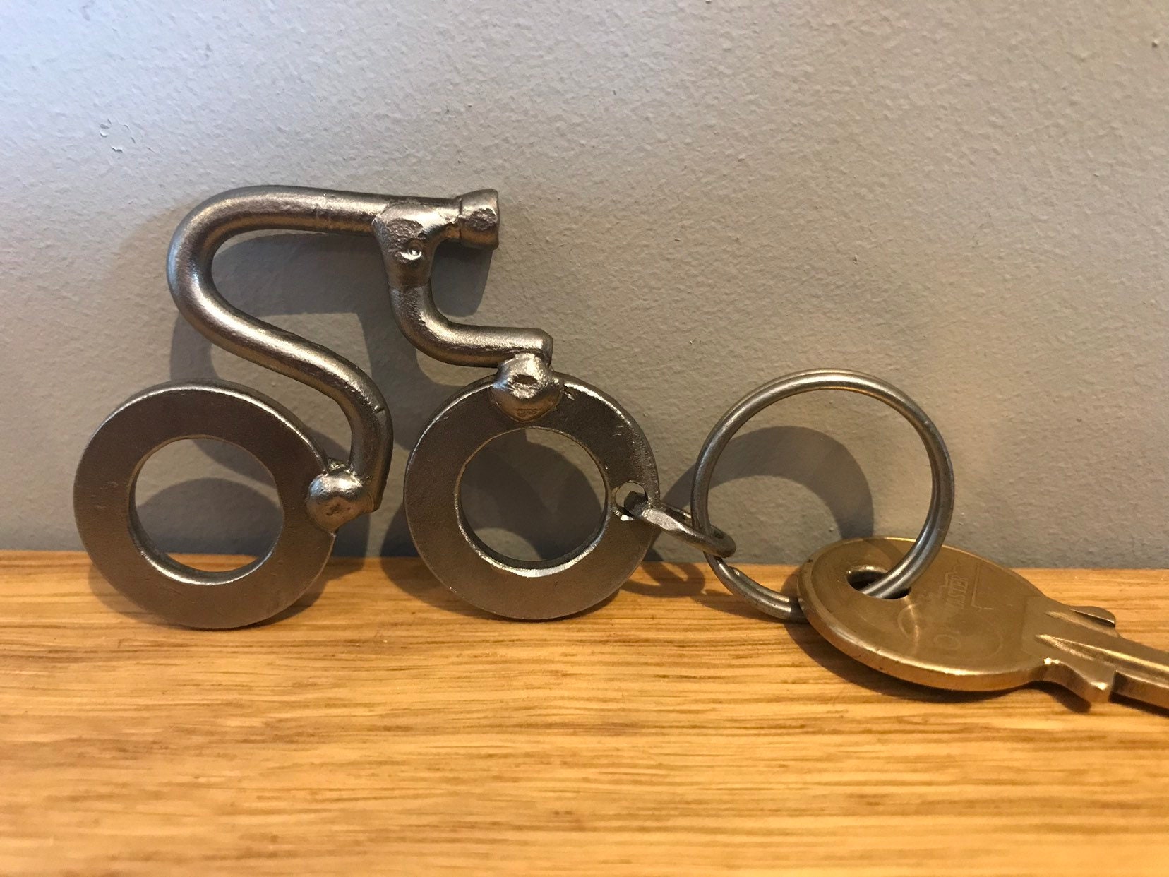 Cycle Key Ring Bicyclist Key Ring Welded Cycle Art Key Chain