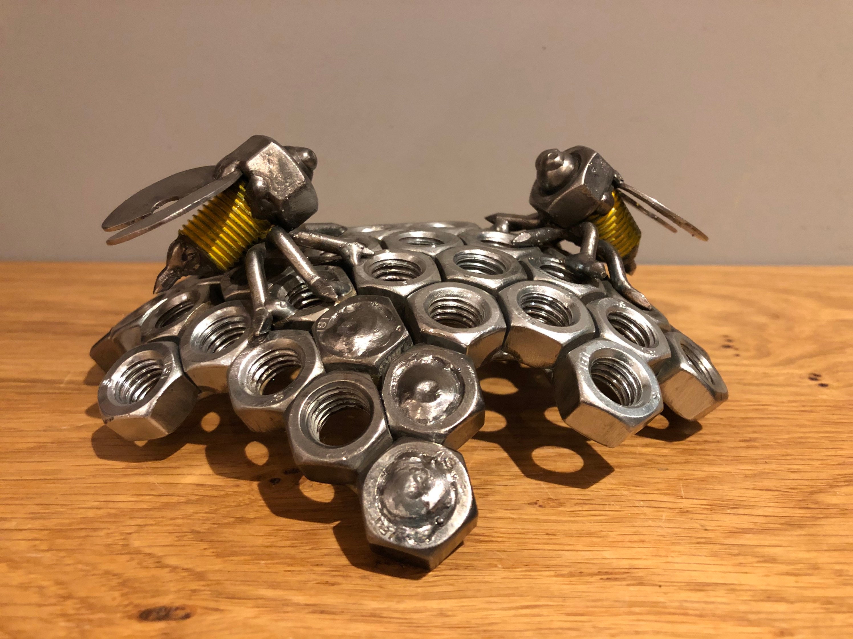 Bee Sculpture Metal Sculpture Love Bees Metal Etsy UK