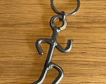 Runner Keyring, Handmade Metal Art, welded stainless steel. Running gift