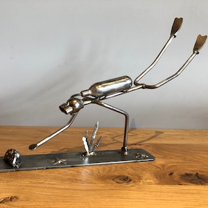 Scuba Diver Sculpture, Recycled Metal Art, recycled steel. Scuba gift