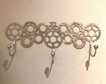 Cycling Treble Hanger, Welded Metal Cycle Art, hat/coat hangers. Cycling gift