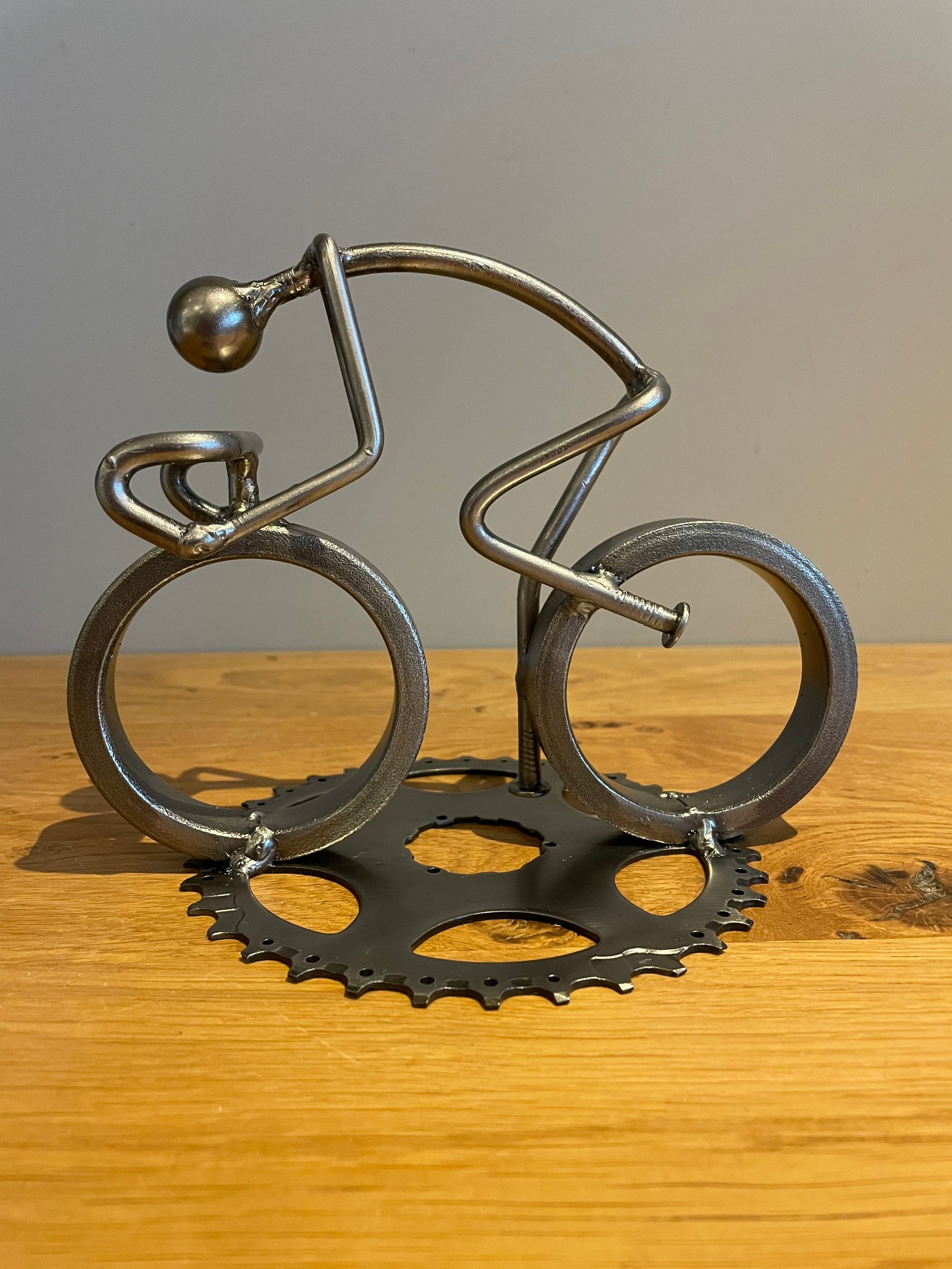 Cyclist Road Racer Bicycle Art Cycle Race Metal Sculpture Etsy