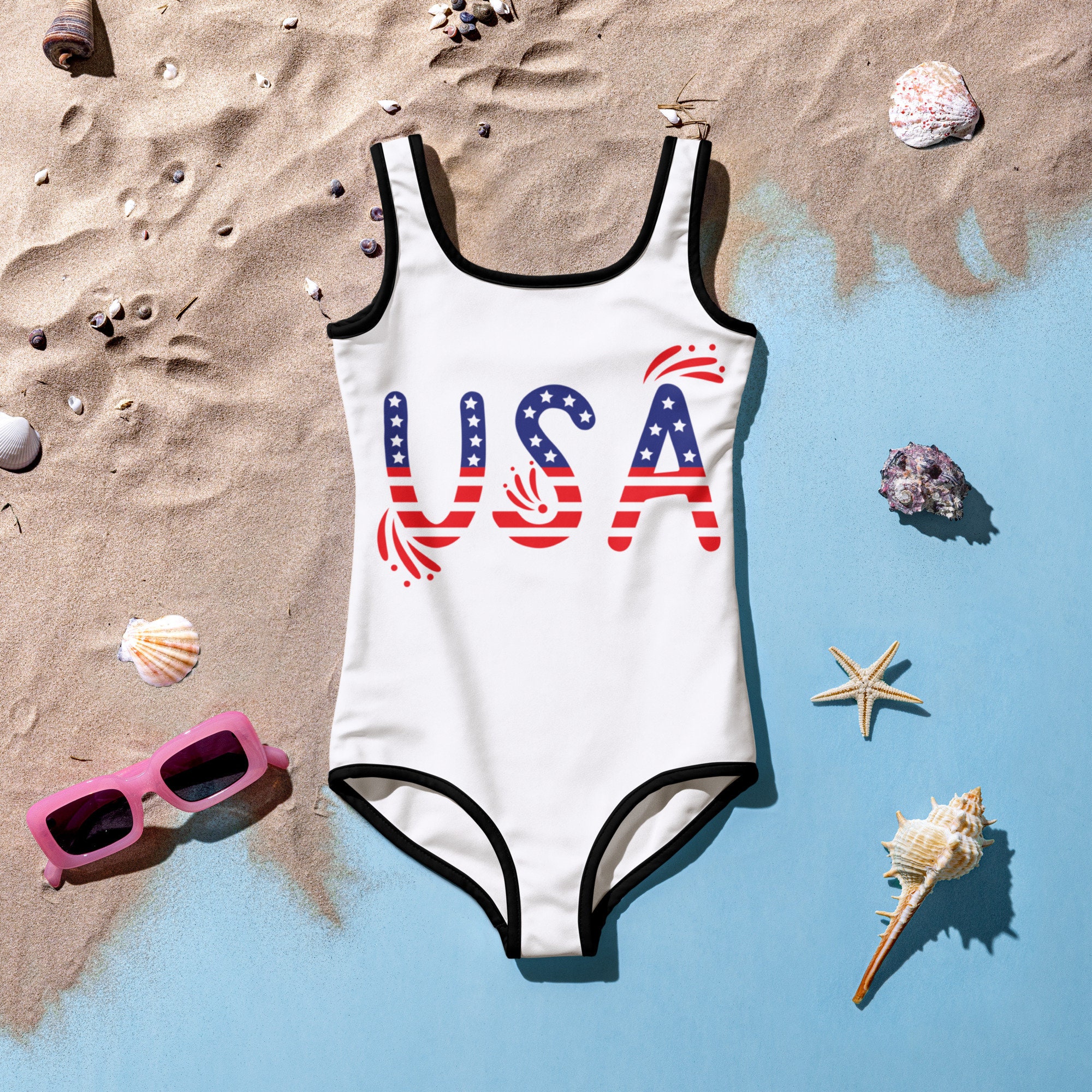  12-18 Months Infant Baby Girls One Piece Long Sleeve 4th Of  July Swimsuit American Flag Bathing Suit Zip Up Independence Day Swimwear  Beach Wear