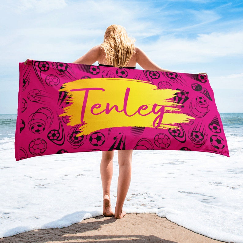 Personalized Soccer Beach Towel, Custom Team Name - Etsy