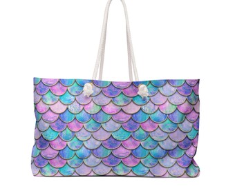 Mermaid Scales Beach Tote: Girly Travel Carryall