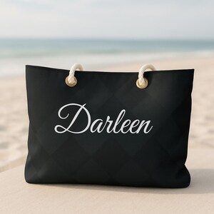 Chic Polyester Beach Tote: Stylish Travel Weekender Bag