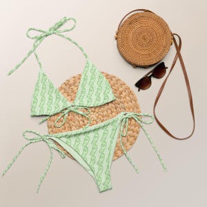 Women’s Two-Piece Pickle Swimsuit, Pickle Lover Items, Funny Pickles Bathing Suits, In My Pickle Era Pickle string bikini