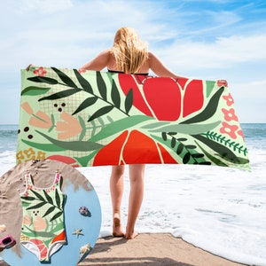 Floral Tropical Beach Towel: Women's Vacation Accessory