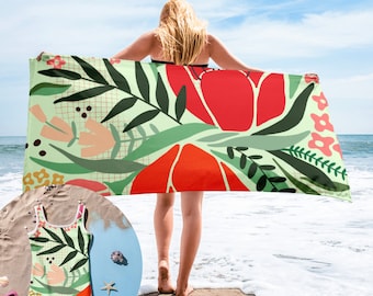 Floral Tropical Beach Towel: Women's Vacation Accessory