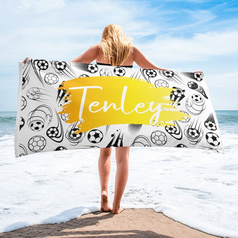 Personalized Soccer Beach Towel, Custom Team Name - Etsy