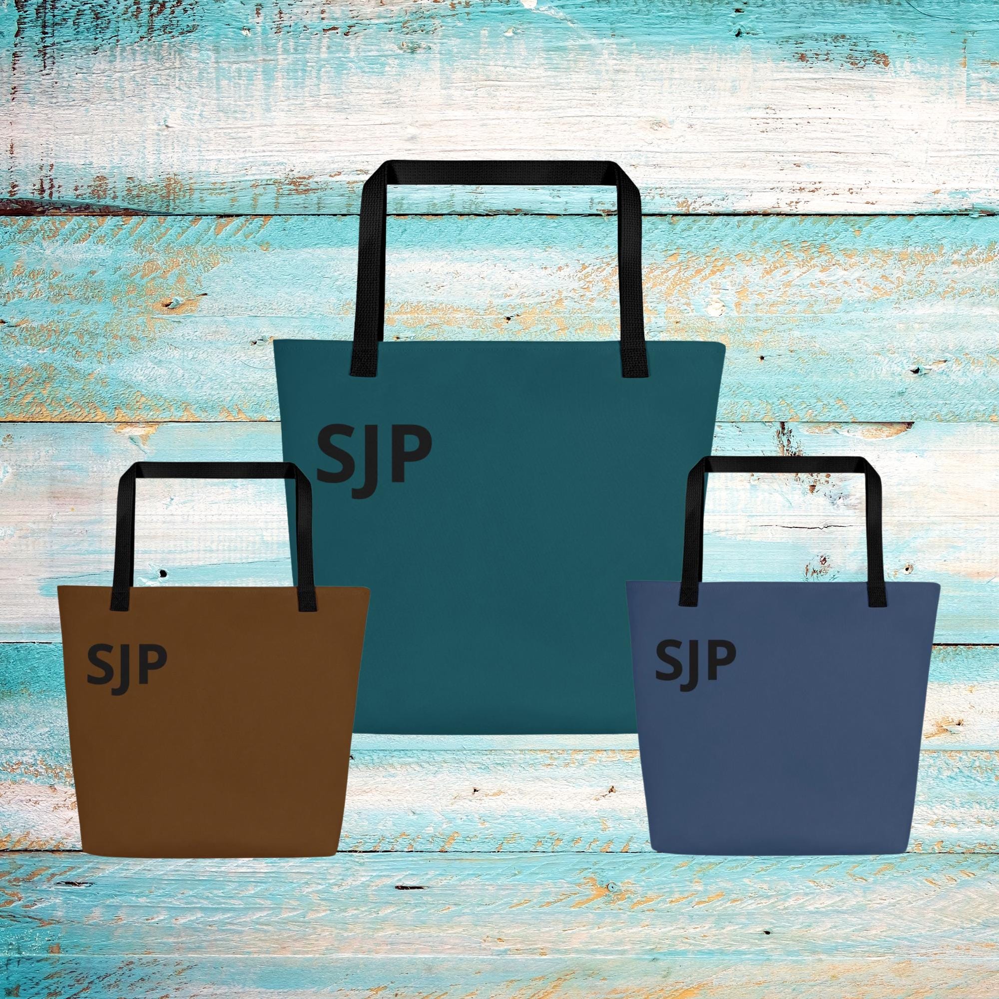 Personalized Initials Beach Tote Bag: Medium Travel Tote, Groomsmen Gift