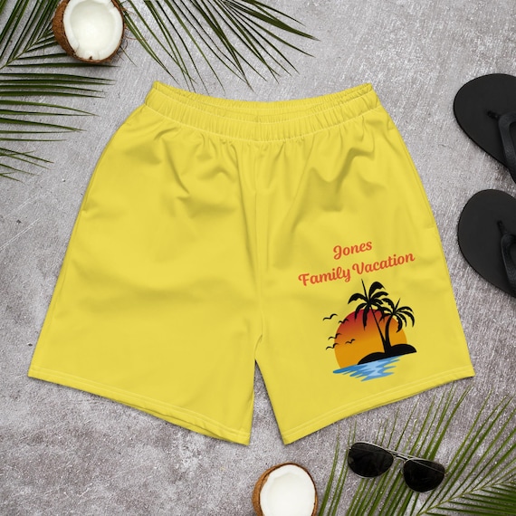 Custom Men's Swim Trunks: Vintage Family Matching Swimwear