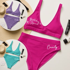 Birthday Squad Two Piece Swimsuit - Birthday Bikini Swimsuit - Custom Swimsuit - Birthday Party Swimsuit-Personalized Birthday