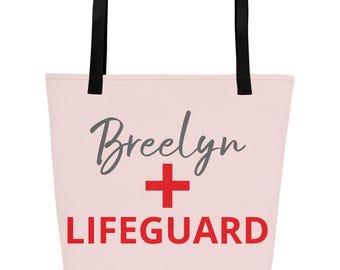 Personalized Lifeguard Tote Bag: Trendy Beach Bag