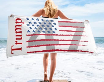 Trump 47 Beach Towel: MAGA Republican USA Travel Swag