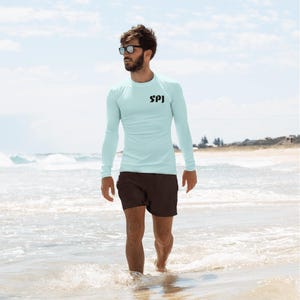 Personalized Men's Rash Guard: UPF 50+ Long Sleeve Swim Shirt