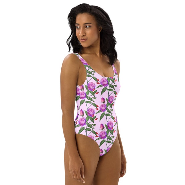 Women’s One-Piece Swimsuit family friendly beach attire mommy and me bathing suits family vacation matching swimwear floral cute swimsuit