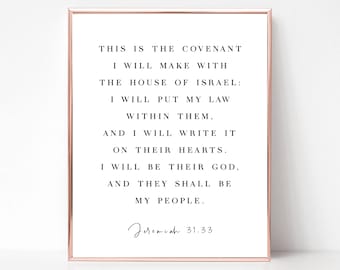 Jeremiah 31:33 - This is the covenant I will make...I will be their God. - SCRIPTURE INSTANT DOWNLOAD - Christian Wall Art