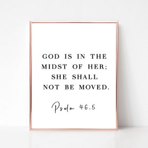 Psalm 46:5 Print • Printable Christian Wall Decor • Christian Print • Bible Verse Art • Wall Art Printable • Scripture Prints