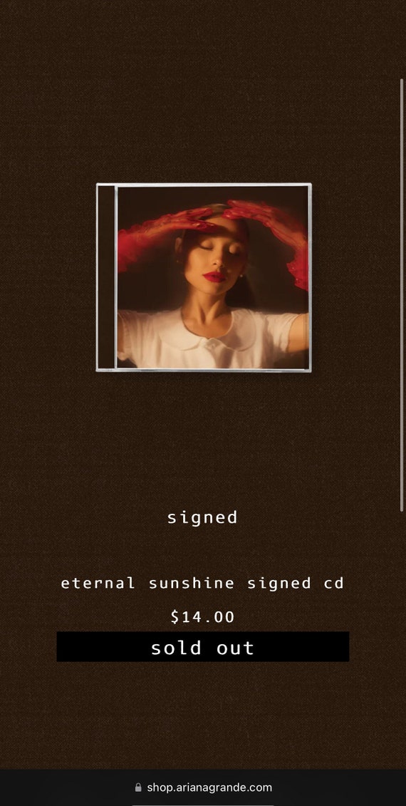 Ariana Grande - Eternal Sunshine - Signed/autographed CD