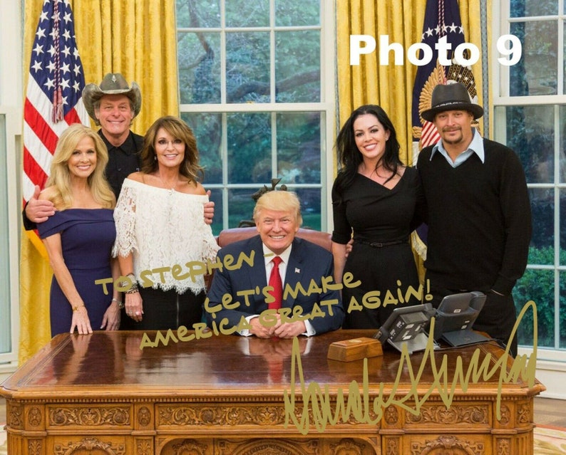 Personalized President Donald Trump Gold Autographed 8x10 Photo FREE SHIPPING image 9